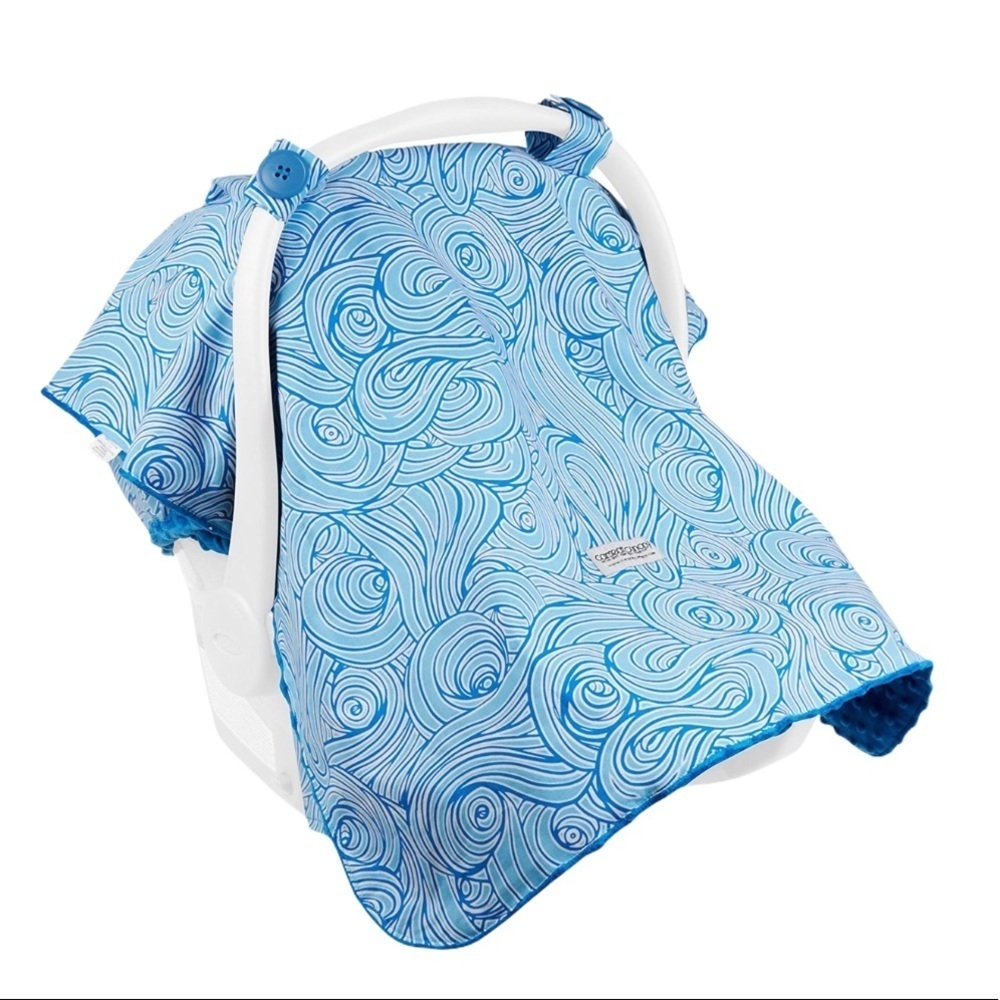 Carseat Canopy Noa Blue & White Unisex Cover